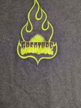 Creature Skate Green Flame Graphic Pet Reptile Tee - Unbranded